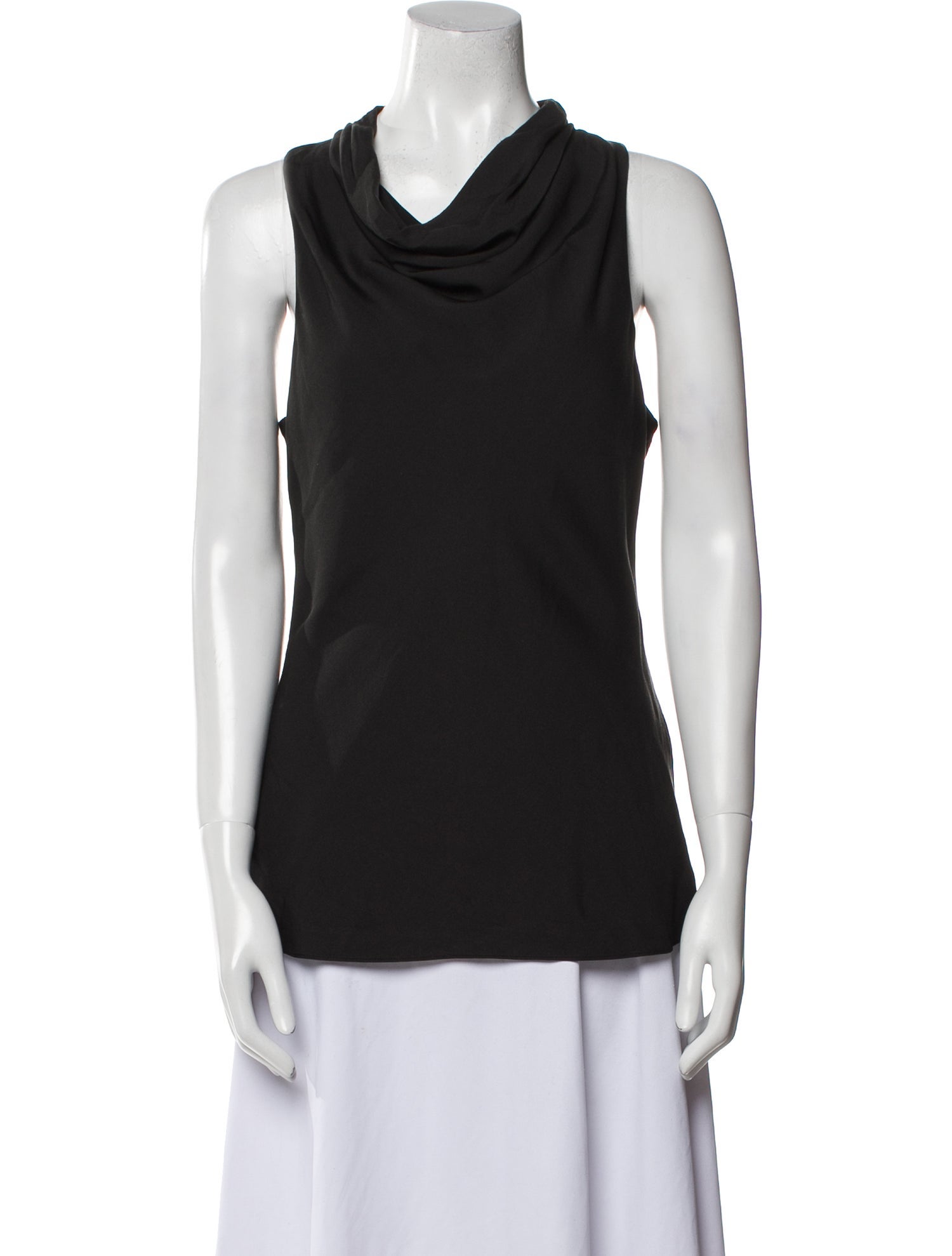 FRAME Silk Cowl Neck Top