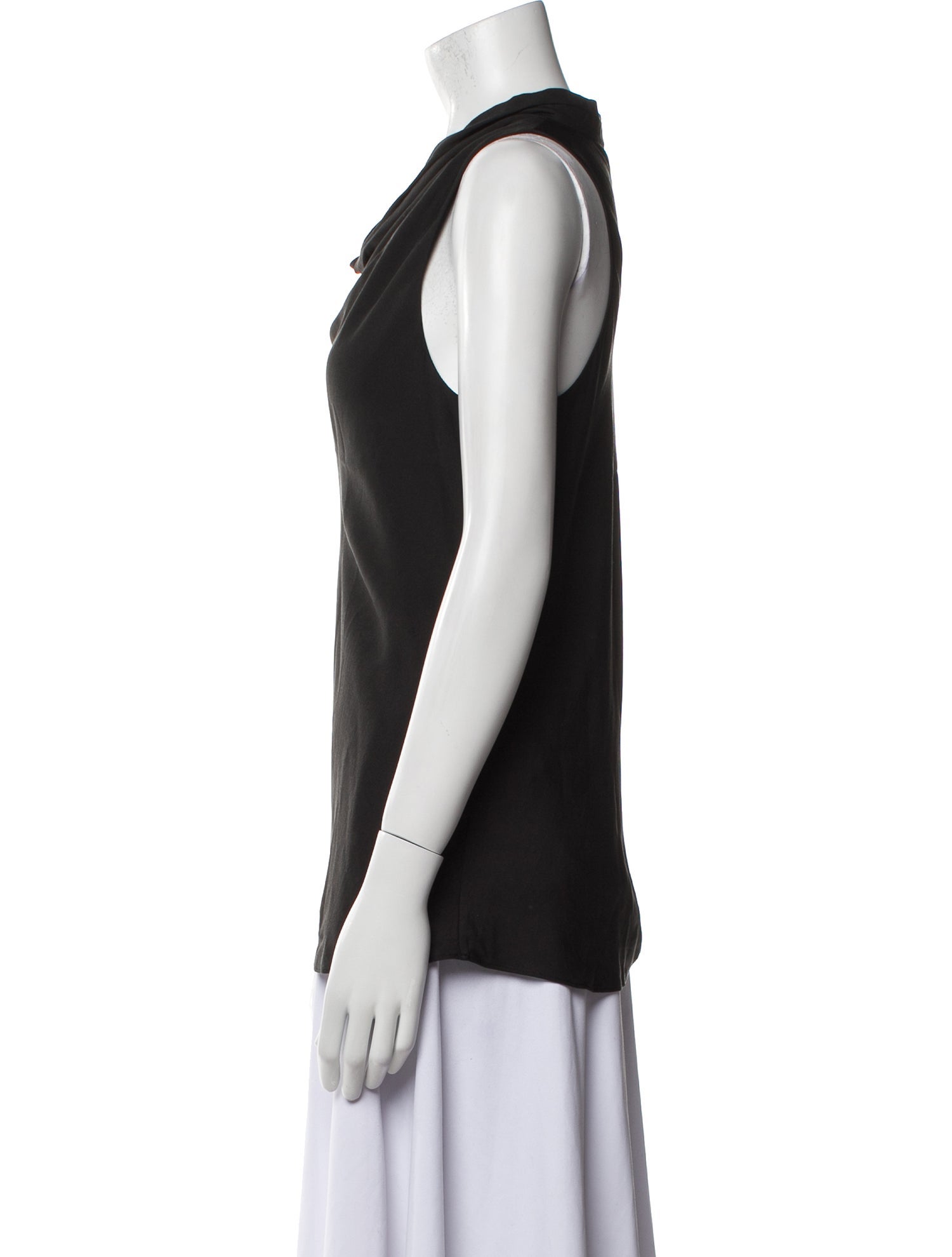 FRAME Silk Cowl Neck Top