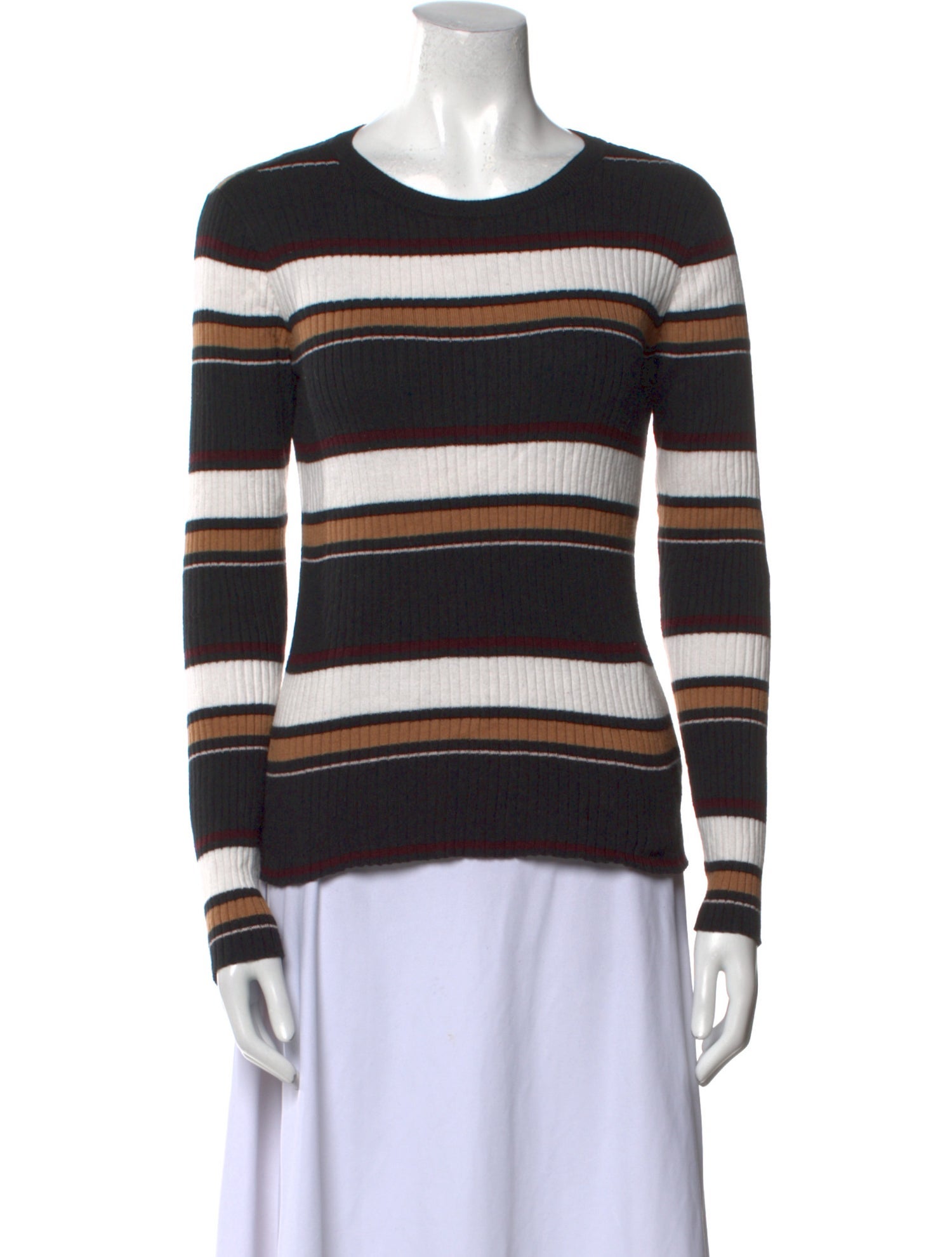 FRAME Striped Scoop Neck Sweater