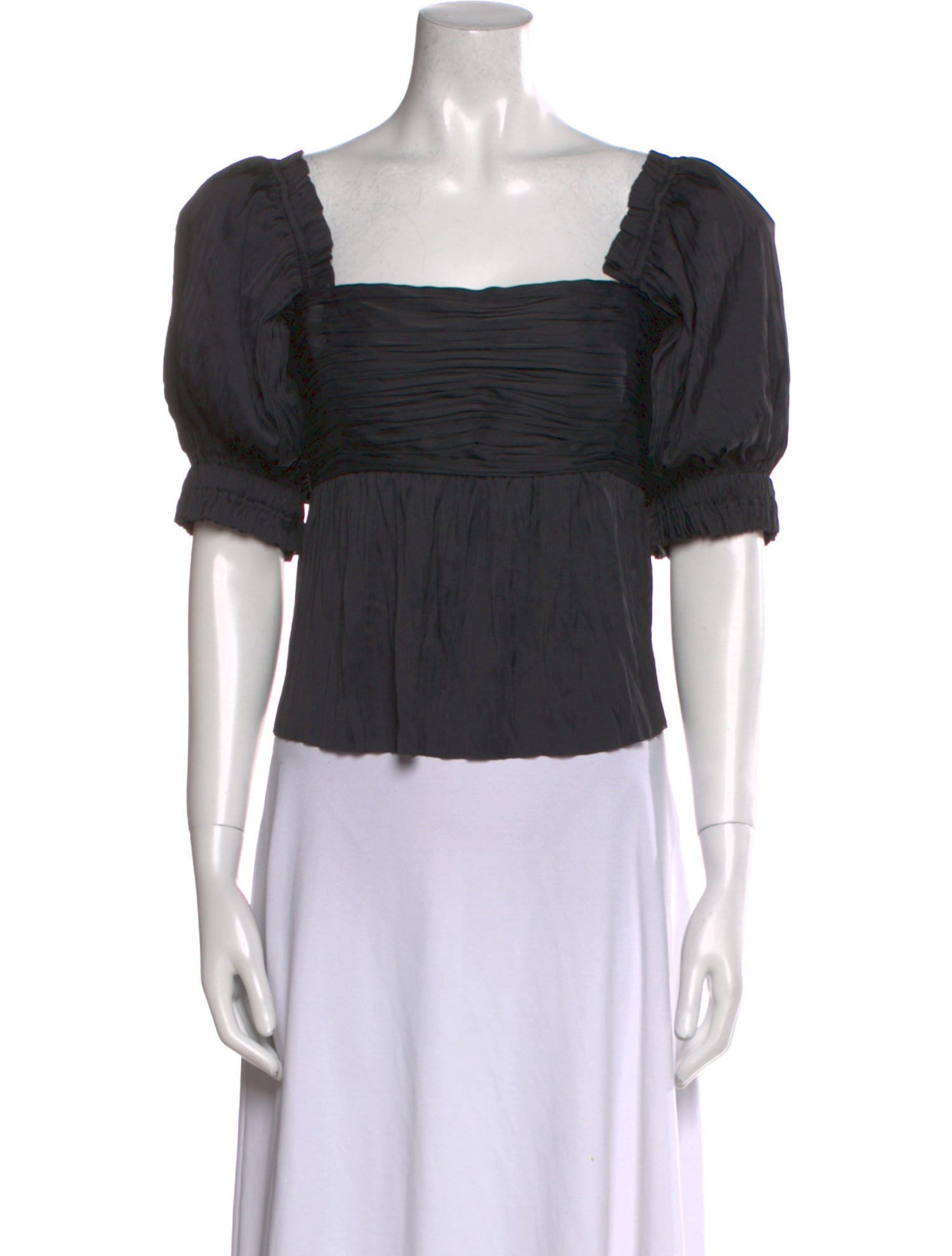 FRAME Square Neckline Short Sleeve Crop Top