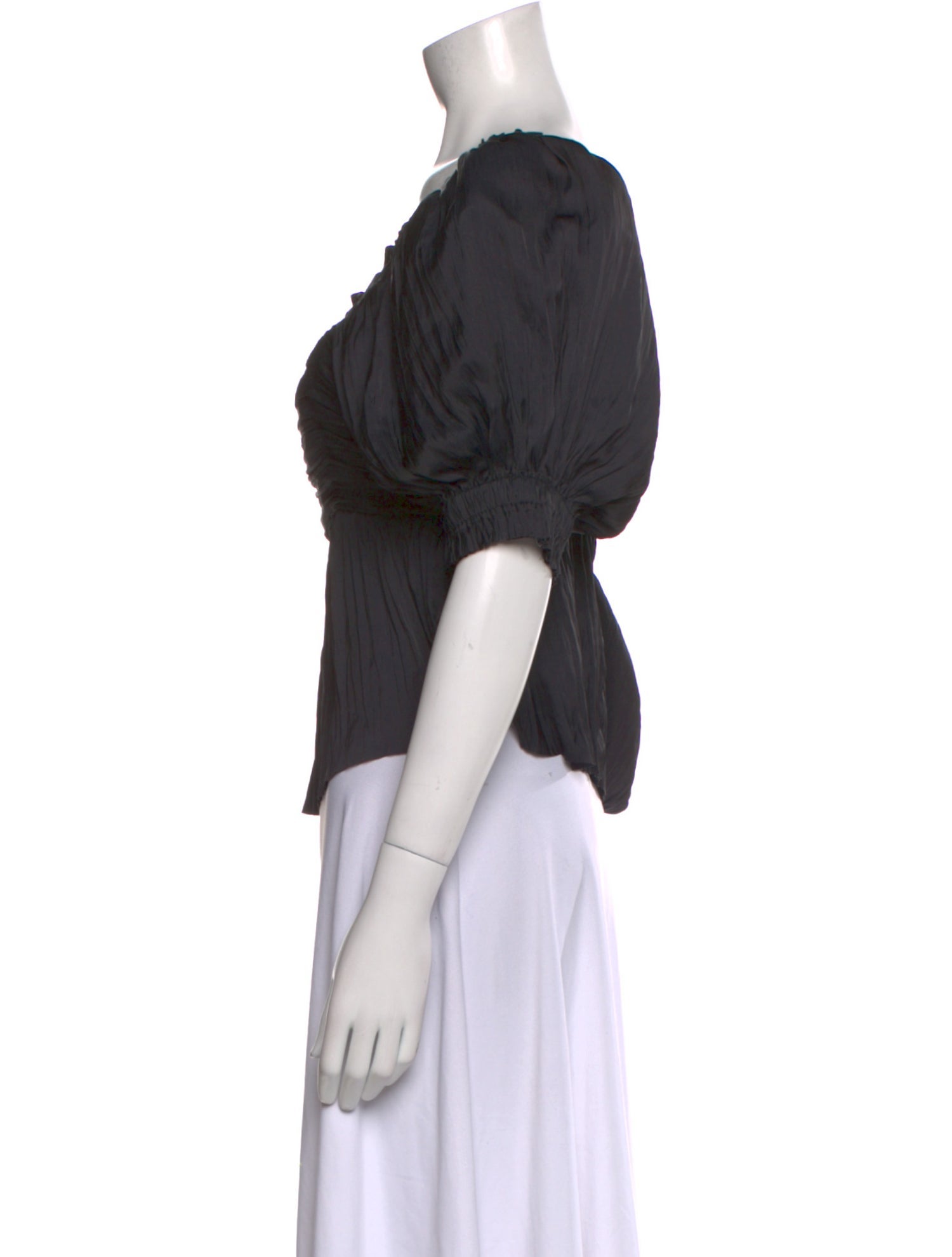 FRAME Square Neckline Short Sleeve Crop Top