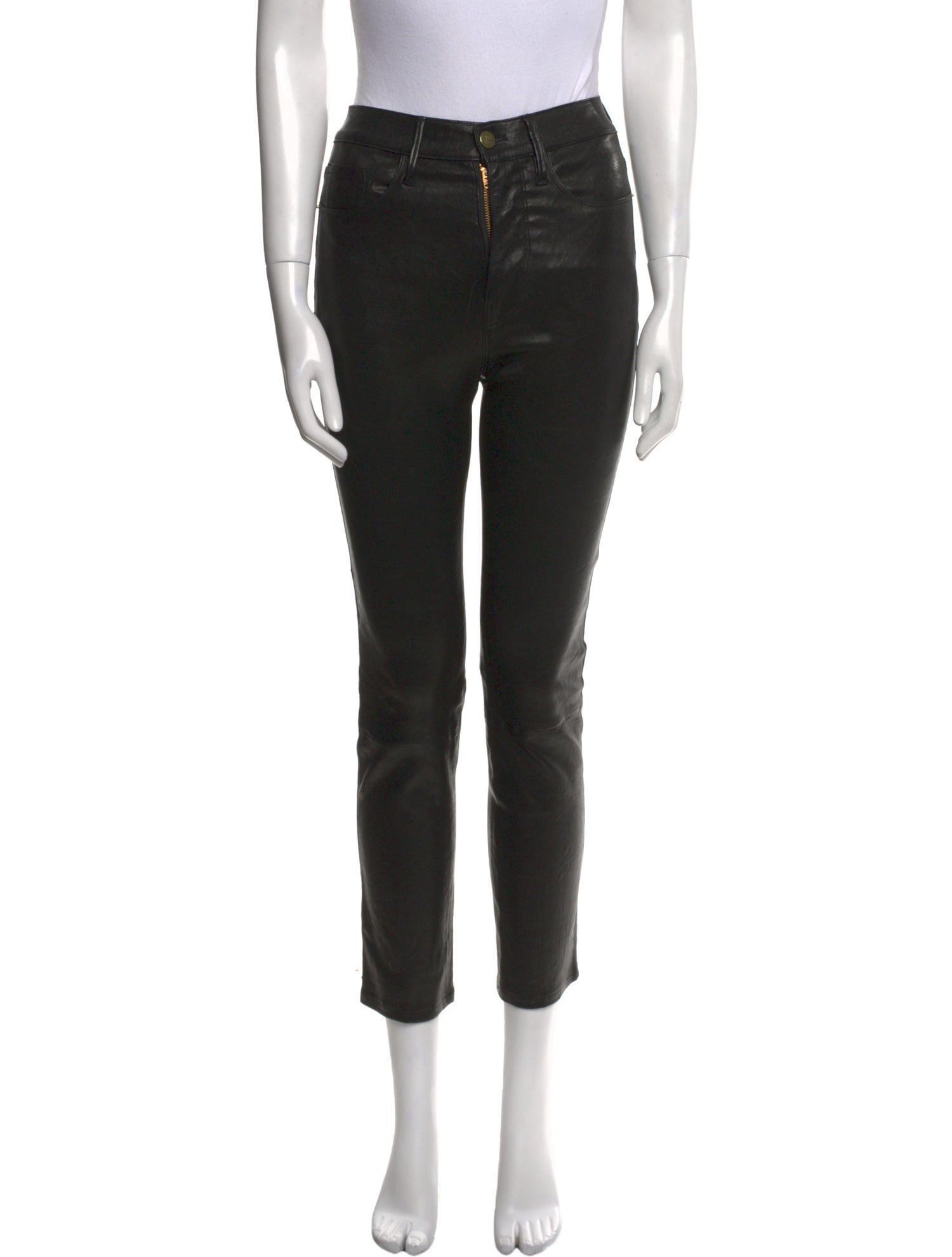 FRAME Lamb Leather Straight Leg Pants