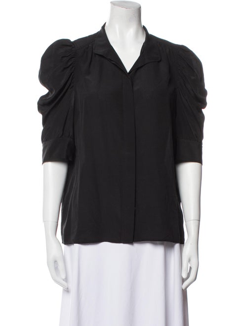 FRAME Silk V-Neck Blouse