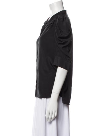 FRAME Silk V-Neck Blouse