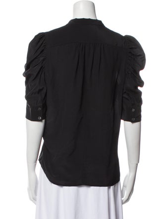 FRAME Silk V-Neck Blouse