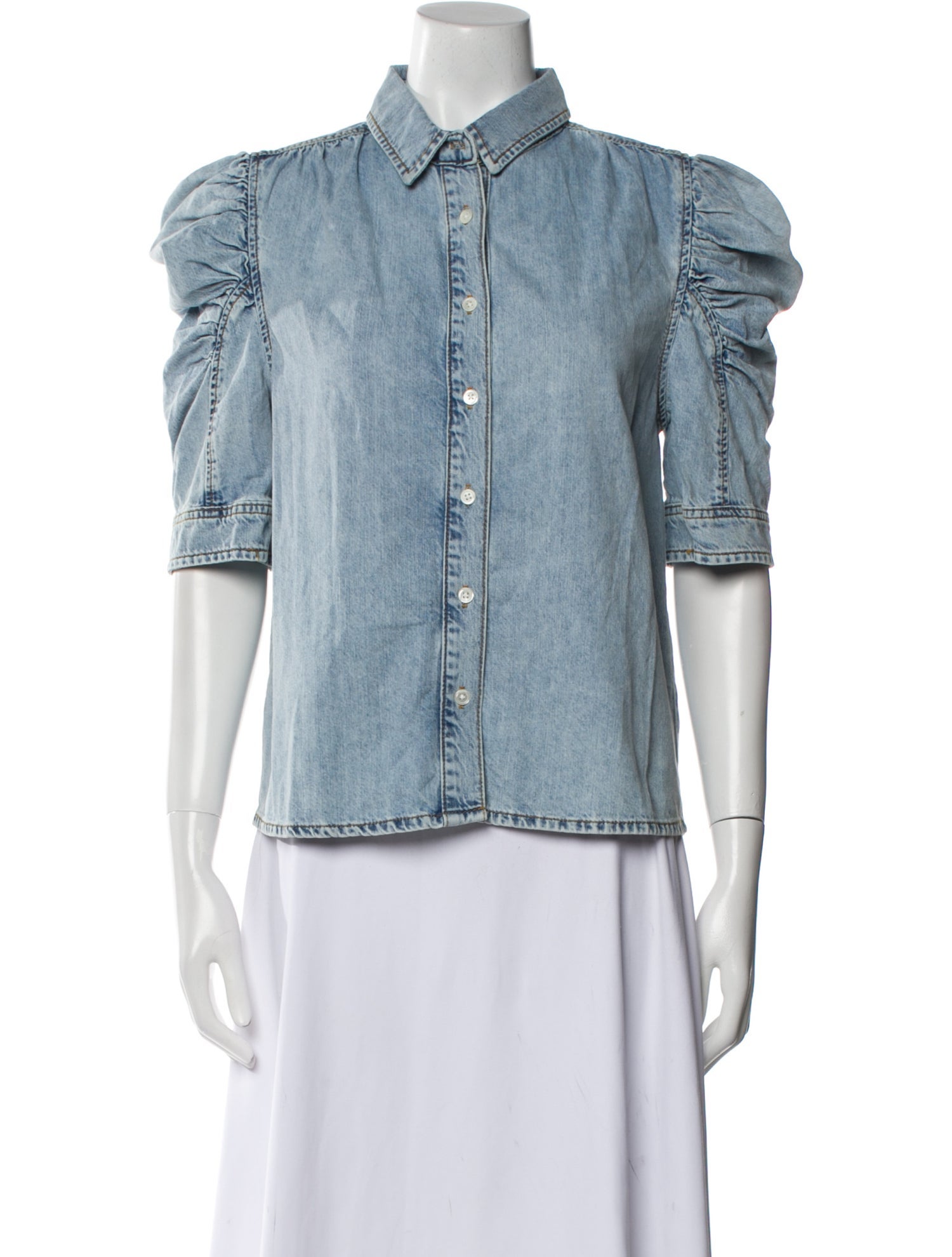 FRAME Three-Quarter Sleeve Button-Up Top w/ Tags