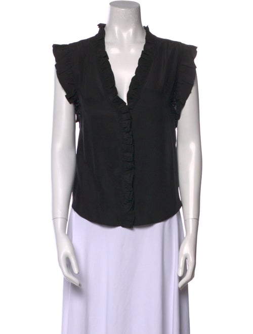 FRAME Silk V-Neck Top