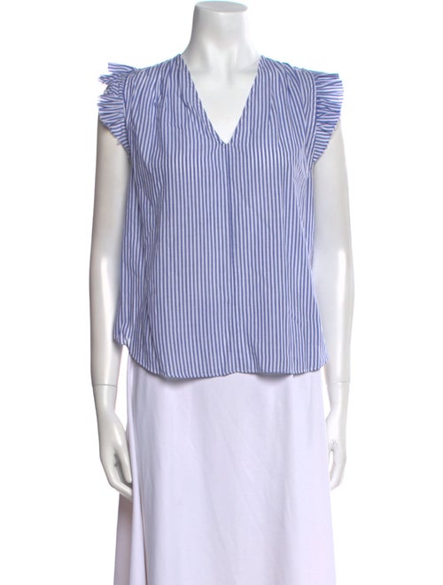 FRAME Striped V-Neck Top