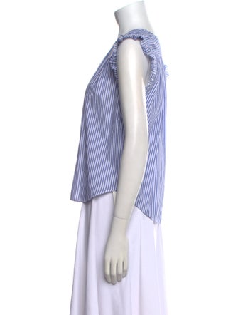 FRAME Striped V-Neck Top