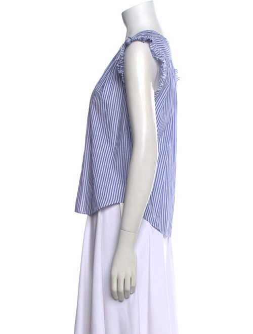 FRAME Striped V-Neck Top