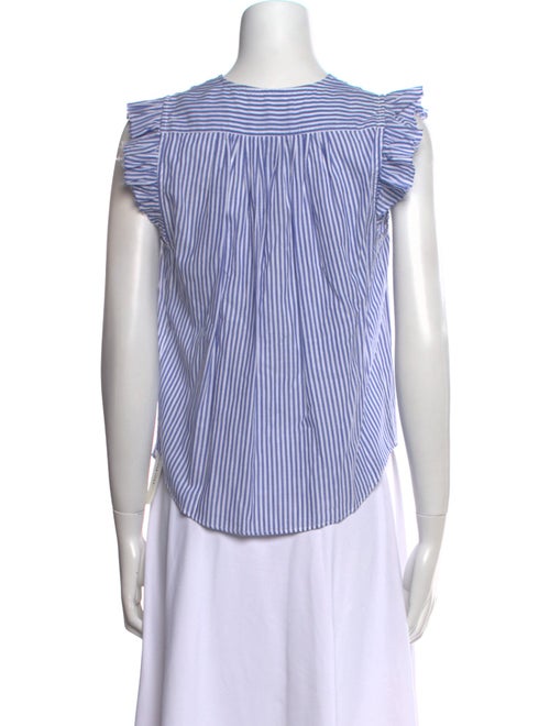 FRAME Striped V-Neck Top