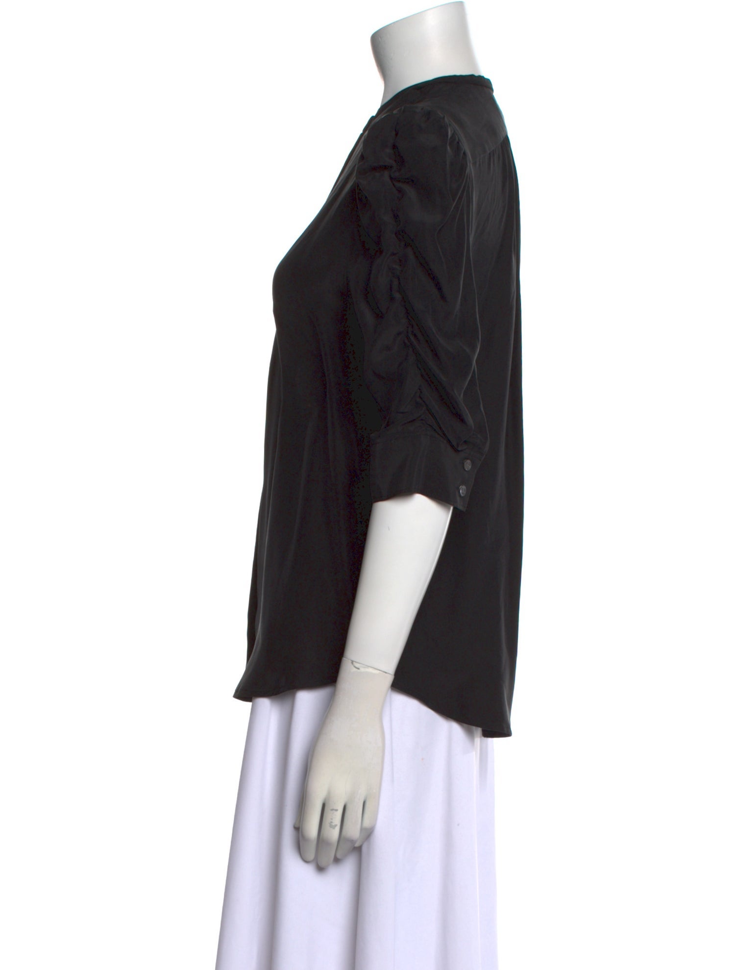 FRAME Silk Mock Neck Top