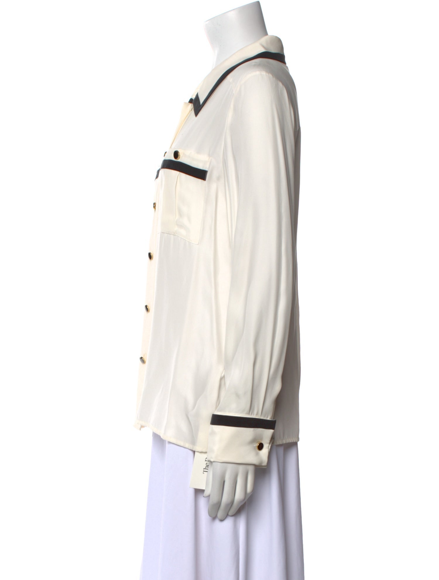 FRAME Silk Long Sleeve Button-Up Top