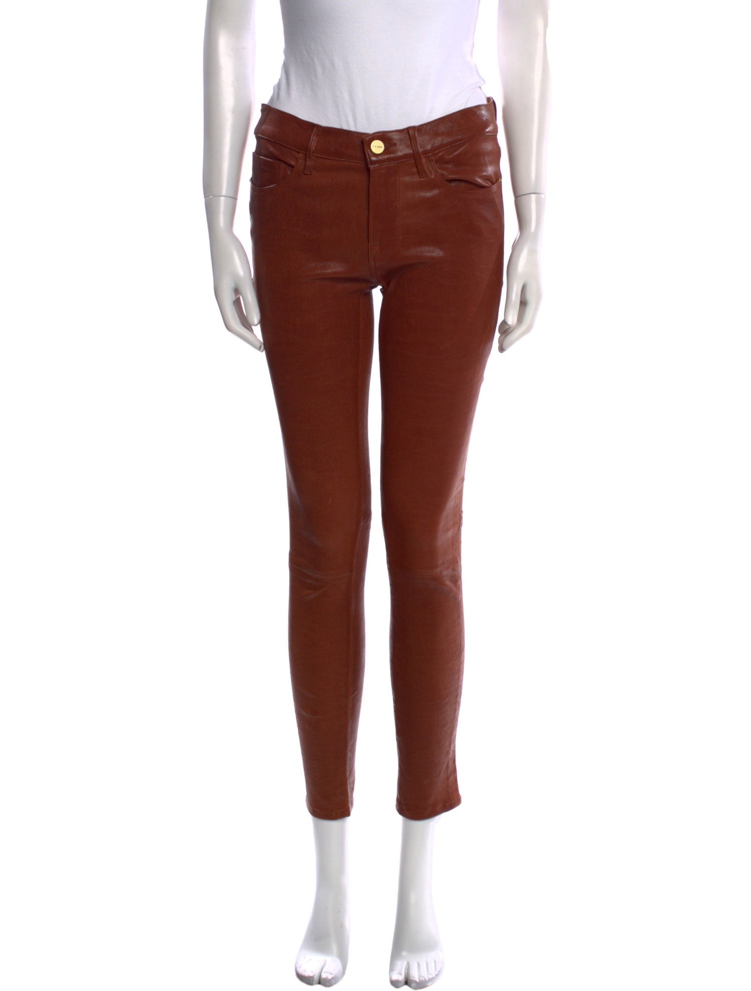 FRAME Leather Skinny Leg Pants