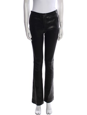 FRAME Leather Straight Leg Pants