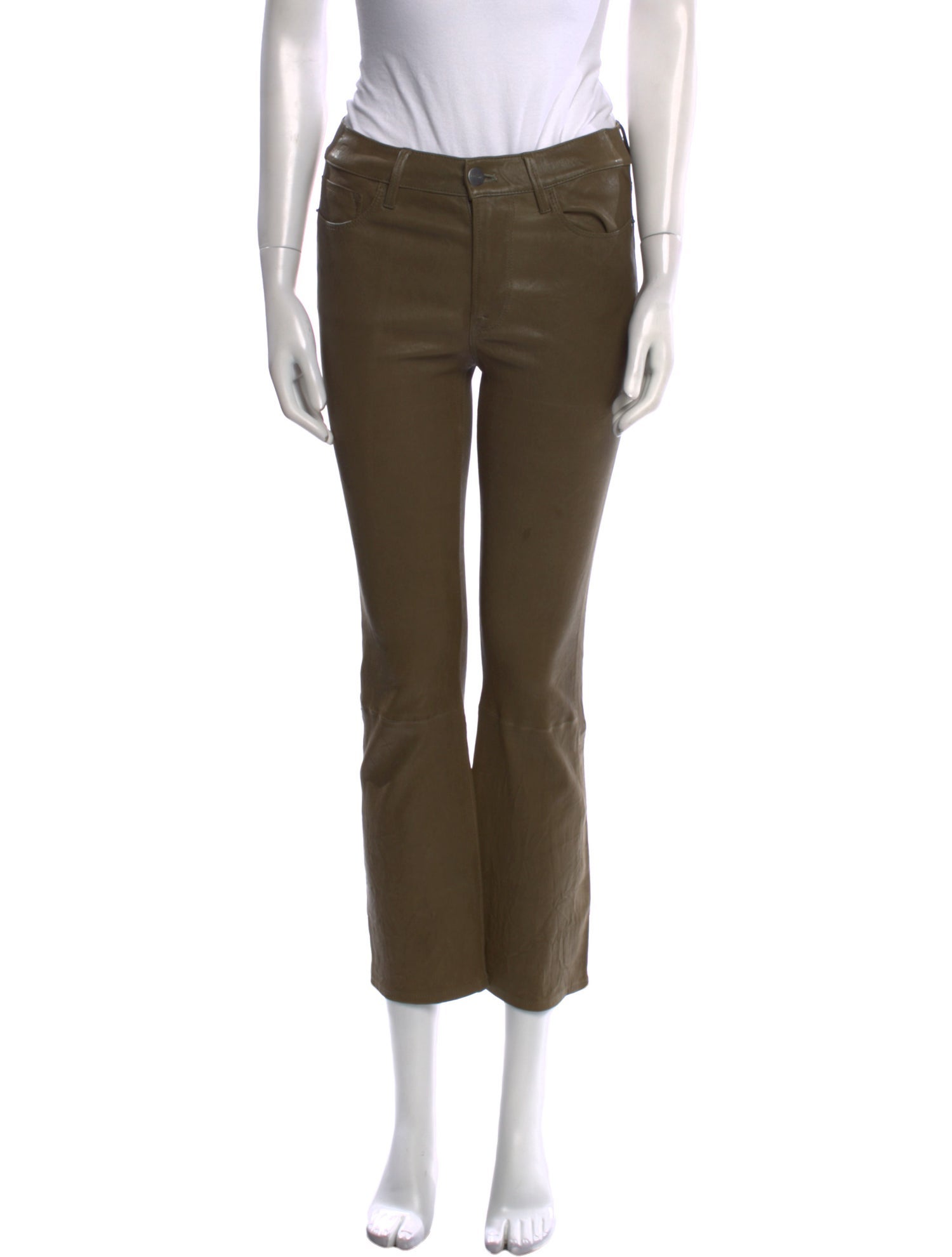 FRAME Leather Straight Leg Pants