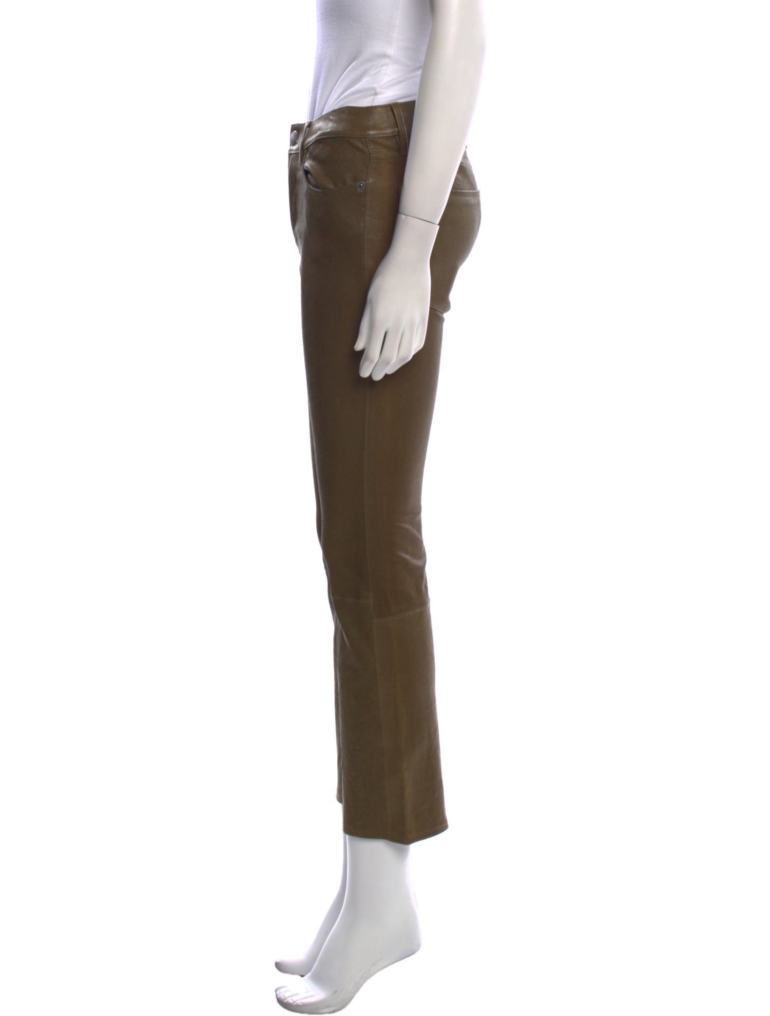 FRAME Leather Straight Leg Pants