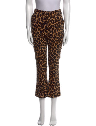 FRAME Animal Print Wide Leg Pants