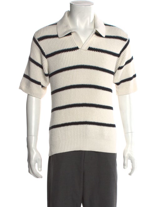 FRAME Striped Collar Polo Sweater