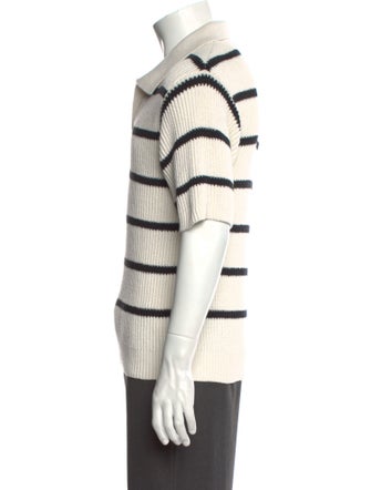 FRAME Striped Collar Polo Sweater