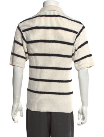 FRAME Striped Collar Polo Sweater