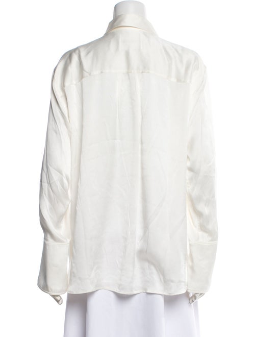 FRAME Silk Long Sleeve Button-Up Top