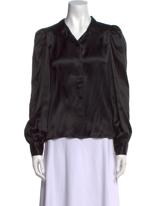 FRAME Silk Long Sleeve Button-Up Top