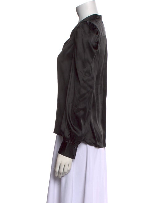 FRAME Silk Long Sleeve Button-Up Top