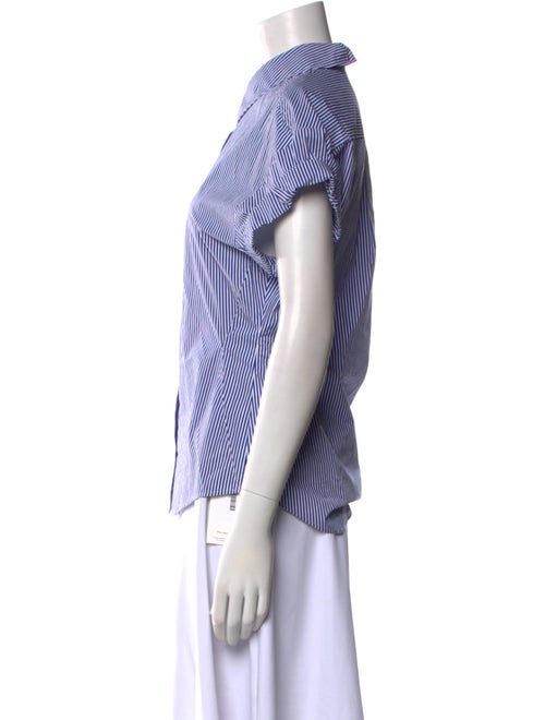 FRAME Striped Short Sleeve Button-Up Top