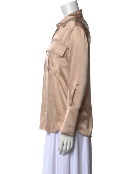 FRAME Silk Long Sleeve Button-Up Top