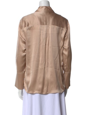 FRAME Silk Long Sleeve Button-Up Top