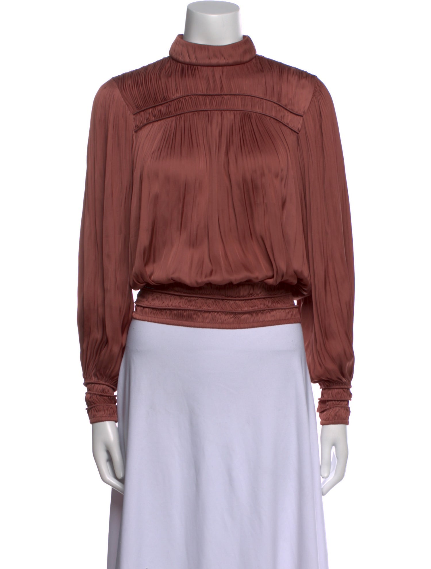 FRAME Mock Neck Long Sleeve Crop Top