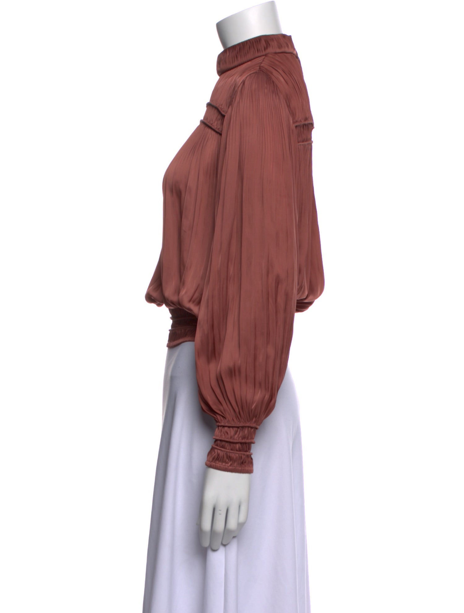 FRAME Mock Neck Long Sleeve Crop Top