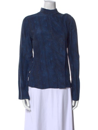 FRAME Silk Mock Neck Top