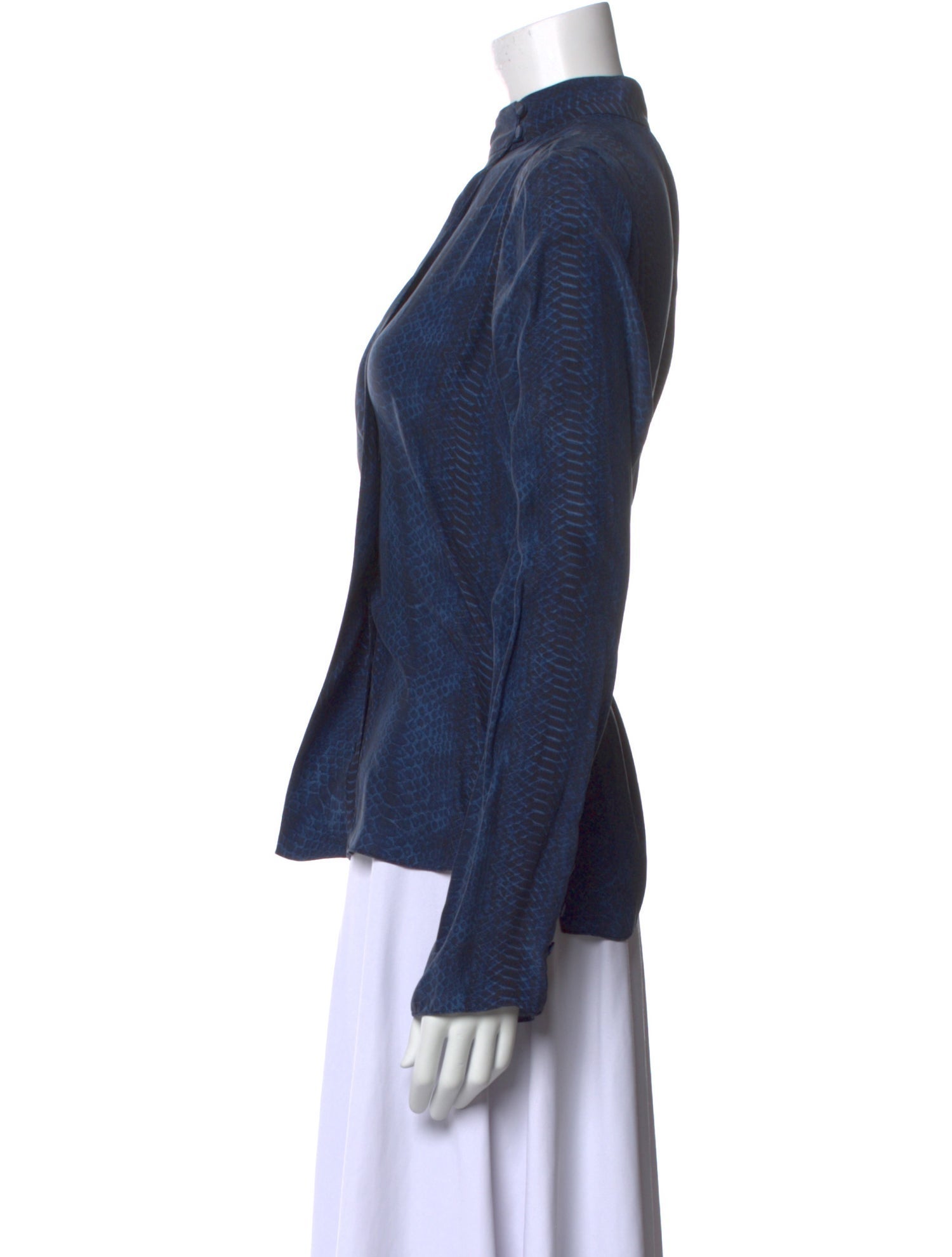 FRAME Silk Mock Neck Top