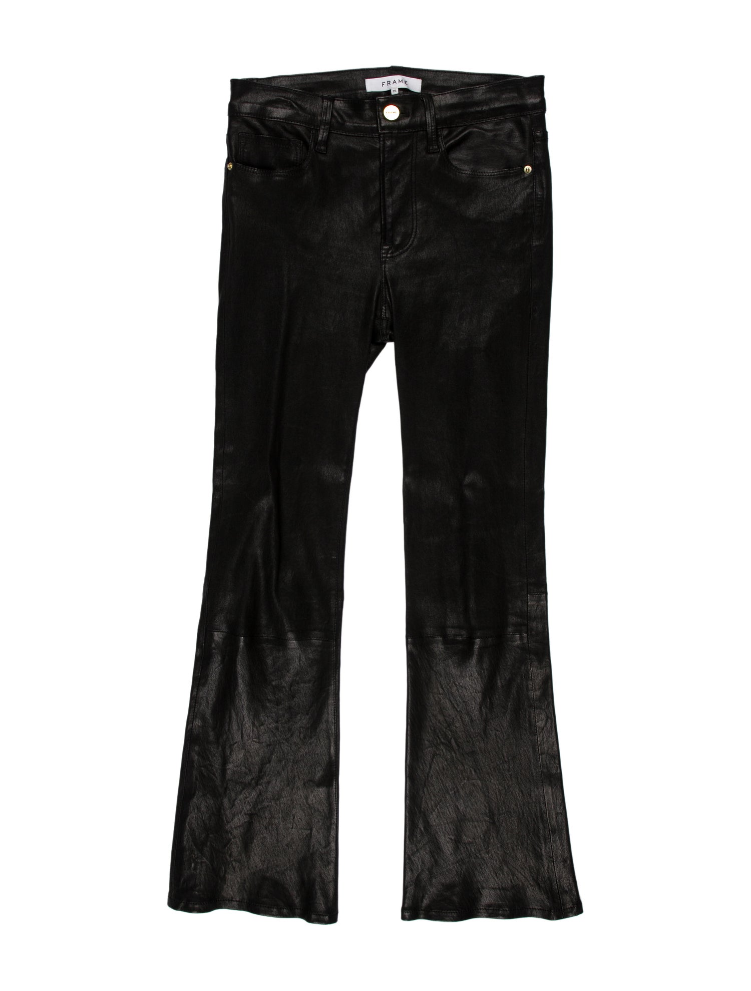 FRAME Lamb Leather Straight Leg Pants