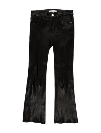 FRAME Lamb Leather Straight Leg Pants