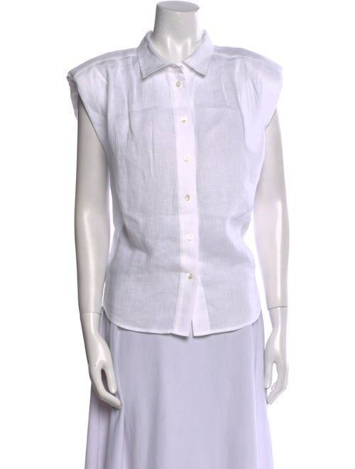 FRAME Linen Sleeveless Button-Up Top