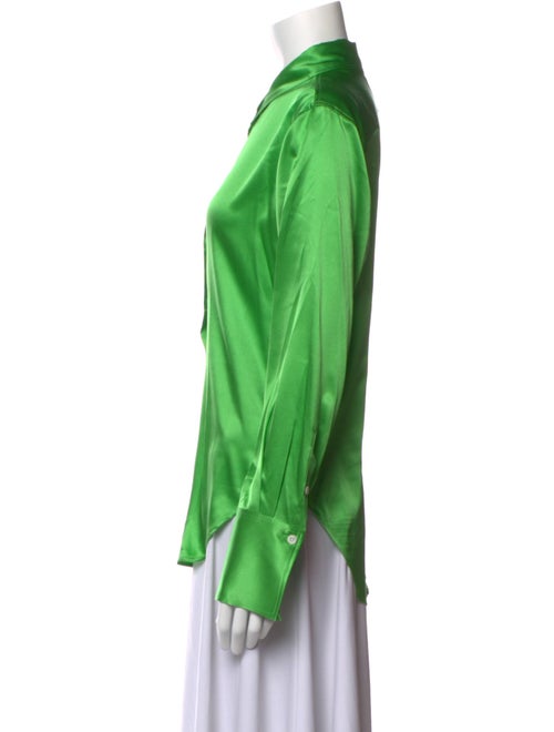 FRAME Silk Long Sleeve Button-Up Top