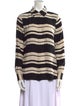 FRAME Silk Striped Button-Up Top