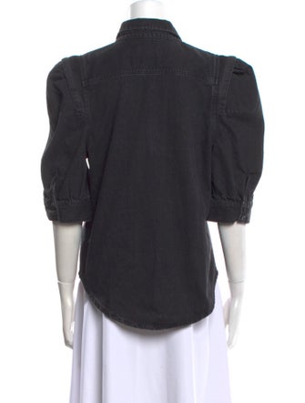 FRAME Three-Quarter Sleeve Button-Up Top
