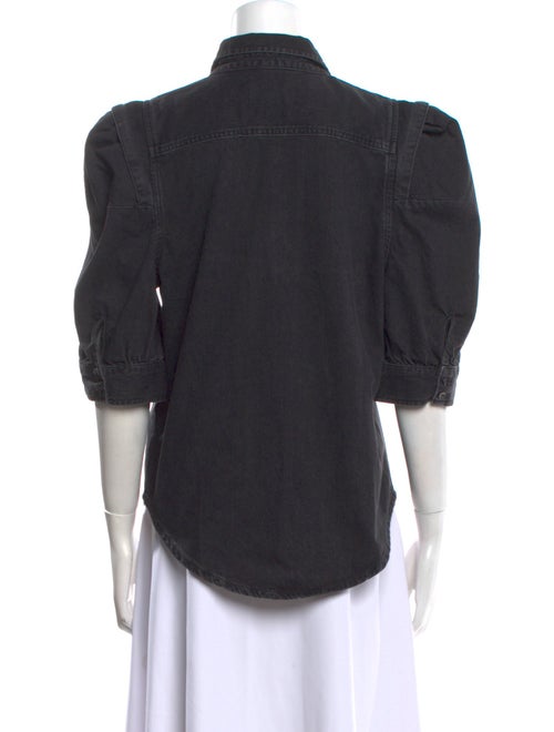 FRAME Three-Quarter Sleeve Button-Up Top