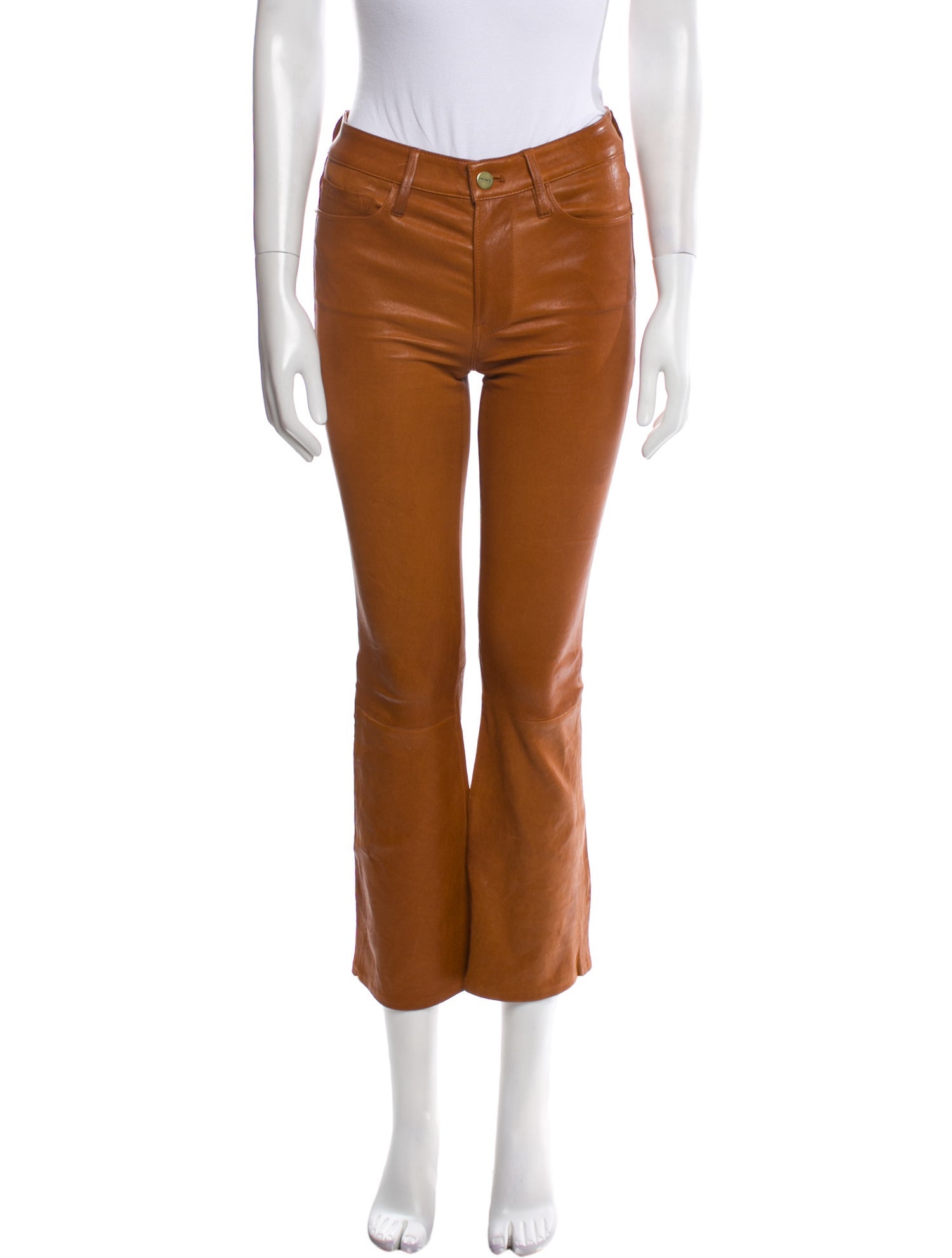 FRAME Lamb Leather Straight Leg Pants