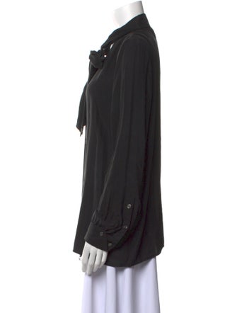 FRAME Silk Long Sleeve Button-Up Top