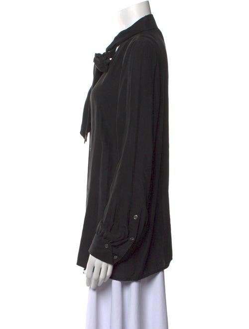 FRAME Silk Long Sleeve Button-Up Top