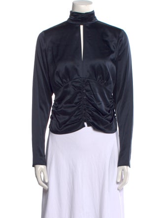 FRAME Silk Mock Neck Sweatshirt