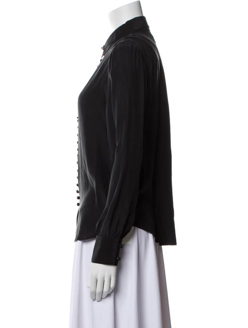 FRAME Silk Long Sleeve Button-Up Top