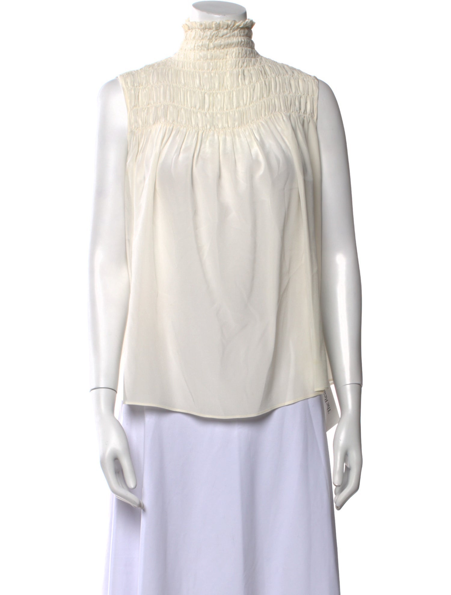 FRAME Silk Mock Neck Blouse