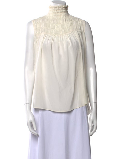FRAME Silk Mock Neck Blouse