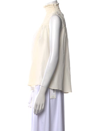 FRAME Silk Mock Neck Blouse